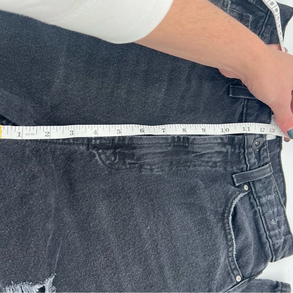 Y2K Charlotte Russe Melrose Black Distressed Wide-Leg Jeans – Grunge 2000s Style - Picture 8 of 10